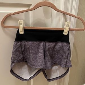 Lululemon Speed Up Low-Rise Lined Short 2.5 Heather Lux Multi Black/Black size 0